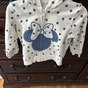 Disney Kids Hoodie with Blue Polka Dots and Minnie Mouse